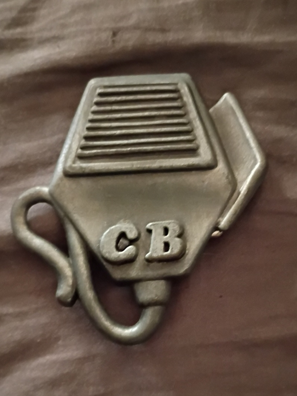 Vintage CB Radio Microphone Pendant Charm - Silver Tone